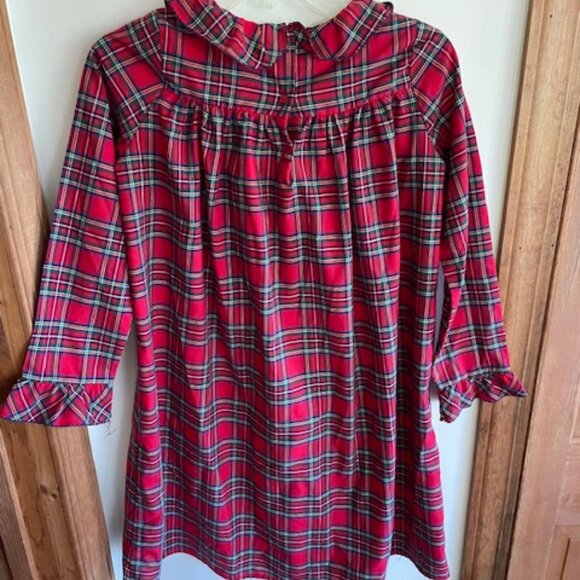 JANIE & JACK Bradbury Red Tartan Good Night Holiday Tartan Nightgown 12 - Picture 5 of 14